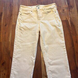 NYDJ Marilyn Straight Crop Jeans - Buttery Yellow - Size 6